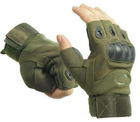 Тактические беспалые перчатки (велоперчатки, мотоперчатки) Oakley Green размер L - изображение 4