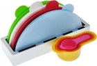Набір обробних дощок Supretto Rainbow Multiboard 4 шт. + мірні кухлі 4 шт. (5566_rm)