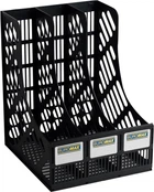Лоток для бумаг Buromax Пластиковый Вертикальный 3 в 1 Черный (BM.6100)