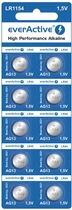 Батарейка щелочная everActive LR1154/LR44/AG13, 1.5V, блистер 10шт