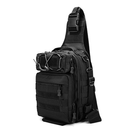 Велика тактична сумка-рюкзак месенджер барсетка Чорна - зображення 1