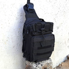 Велика тактична сумка-рюкзак месенджер барсетка Чорна - зображення 4