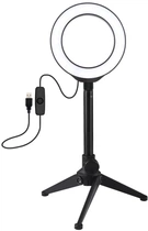 Кольцевая USB LED лампа Puluz PKT3084B 4.7" + настольный штатив