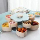 Вращающаяся складная Двухъярусная конфетница Flower Candy Box