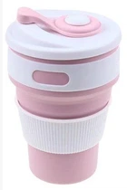 Чашка складна силіконова Collapsible MHZ 5332 350мл, рожева
