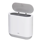 Ведро для мусора MBM HOME узкое BP-14 WHITE/GRAY пластиковое белое/серое