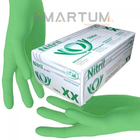 Перчатки нитриловые одноразовые нестерильные без пудры SFM 3.8 г размер M 100 шт - 50 пар Зеленые - изображение 1