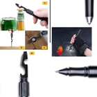 Тактическая ручка шариковая металлическая RovTop многофункциональная Чёрные 0,5 мм - изображение 5