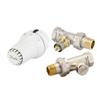 Комплект радиаторных кранов Danfoss DN 1/2" (RAE+RAN+RLV-S) прямой c термоголовой (013G5174)