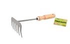 Граблі садові MASTERTOOL із дерев'яною ручкою 5 зубів 255х95 мм 14-6191