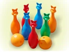 Кегли Зайцы 7шт.+2шара в сетке, Бамсик 28*25*25 см 024