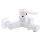 Пластиковый смеситель для ванны PLAMIX Leo-009 White (без шланга и лейки) (PM0555)