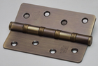 Петля дверна RDA 100*3*2,5 (4 подш, сталь) закр. R5 матова антична латунь (31329)