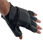 Перчатки тактические кожаные Mil-tec беспалые черные (12515002_XL) размер XL - изображение 10