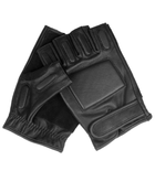 Перчатки тактические кожаные Mil-tec беспалые черные (12515002_L) размер L - изображение 1