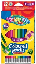 Олівці кольорові Colorino Erasable шестигранні 12 кольорів (87492PTR)