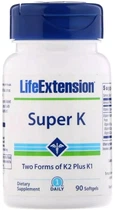 Вітамін K (K2 + K1) Life Extension Super K 90 капсул (737870233435)