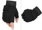 Перчатки тактические, черные, с открытыми пальцами, розмер XL - изображение 3