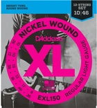 Струны для электрогитар D'Addario EXL150 Nickel Wound, 12-String, Regular Light, 10-46