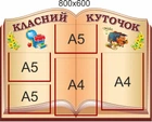 Стенд, классный уголок, ViTaLa, фигурный, 800х600 мм, полноцветный, (КУ000043)