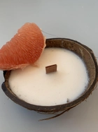 Ароматическая свеча Tvoj svet соевая ручной работы в скорлупе кокоса с добавлением натуральных эфирных масел Грейпфрут - зображення 3