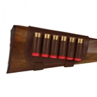 Кожаный Патронташ на Приклад Bronzedog 6 патронов калибр 12/16 Коричневый (5080/2) - изображение 1