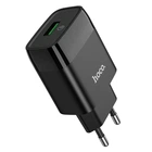 Сетевое зарядное устройство HOCO Glorious single port (1USB, QC3.0/FCP/AFC, 3A, 18W). Black