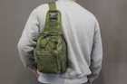 Однолямковий міський тактичний рюкзак Tactical барсетка сумка слінг із системою molle на 7 л Олива (095-olive) - зображення 15