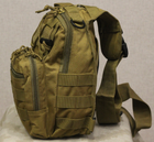 Однолямковий міський тактичний рюкзак Tactical барсетка сумка слінг із системою molle на 7 л Coyote (095-coyote) - зображення 8