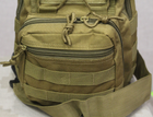 Однолямковий міський тактичний рюкзак Tactical барсетка сумка слінг із системою molle на 7 л Coyote (095-coyote) - зображення 11