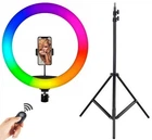 Кольцевая лампа MJ26 RGB 33см (разноцветная) + штатив 2м + Bluetooth кнопка