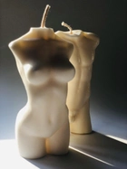 Комплект свічка з натурального 100% соєвого воску чоловічий силует і жіночий силует 12,5 см "Він і Вона". (Ручна робота) - изображение 1