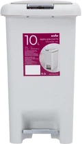 Ведро для мусора MBM HOME с крышкой и педалью BIN-01 10л Серое (BIN-01 10L GRAY)