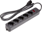 Мережевий фільтр PowerPlant для ДБЖ 2 м 5 розеток (PPUA10M20S5)