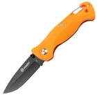 Нож складной Ganzo G611 + свисток (длина: 190мм, лезвие: 75мм), оранжевый - изображение 1