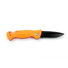 Нож складной Ganzo G611 + свисток (длина: 190мм, лезвие: 75мм), оранжевый - изображение 3