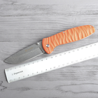 Нож складной Ganzo G6252 (длина: 210мм, лезвие: 89мм, сатин), оранжевый - изображение 8
