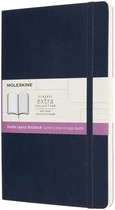 Блокнот Moleskine Classic Double Layout середній 13 х 21 см лінія-нелінований сапфір м'який