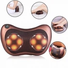 Масажна Подушка MASSAGE PILLOW QY-8028-2 (по 2 ролика) з інфрачервоним підігрівом для шиї і спини універсальна Коричневий (813415)