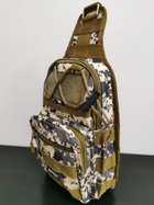 Тактическая армейская нагрудная однолямочная мужская сумка через плечо камуфляжная - изображение 2