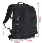 Рюкзак Тактический Универсальный Tactical Backpack 40 Black 40 литров 39 см x 25 см x 50 см - изображение 3