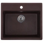 Мойка для кухни ZERIX гранитная ZS-5751S-12 510x470мм прямоугольная врезная с сифоном коричневая ZX4600