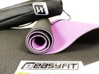 Килимок для йоги TPE+TC EasyFit Eco Friendly 6 мм чорний з фіолетовий (спортивний каремат, йогамат для фітнесу, пілатесу)