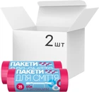 Упаковка пакетів для сміття Добра Господарочка із затяжками 60 л 2 рулони по 25 шт. Червоних (4820086521925)