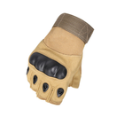Тактические перчатки Lesko E301 Sand Khaki XL беспалые для военнослужащих милитари - изображение 3