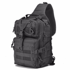 Рюкзак сумка тактична військова Eagle M04B Oxford 600D 20л через плече Black - изображение 1