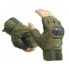 Беспалые тактические перчатки с усиленным Протектором Олива M - изображение 3