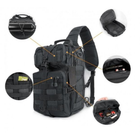 Рюкзак сумка тактична військова штурмова 20 л чорний HunterArmor - зображення 5
