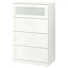 Комод с 4 ящиками IKEA BRIMNES белый матовое стекло (903.920.46)