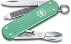 Складаний ніж Victorinox CLASSIC SD Alox Colors Minty Mint 58мм/1сл/5функ/рифл.голуб/ножн Vx06221.221G